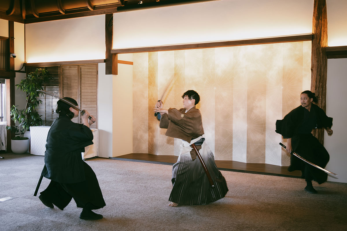 結婚式の余興で侍パフォーマンス